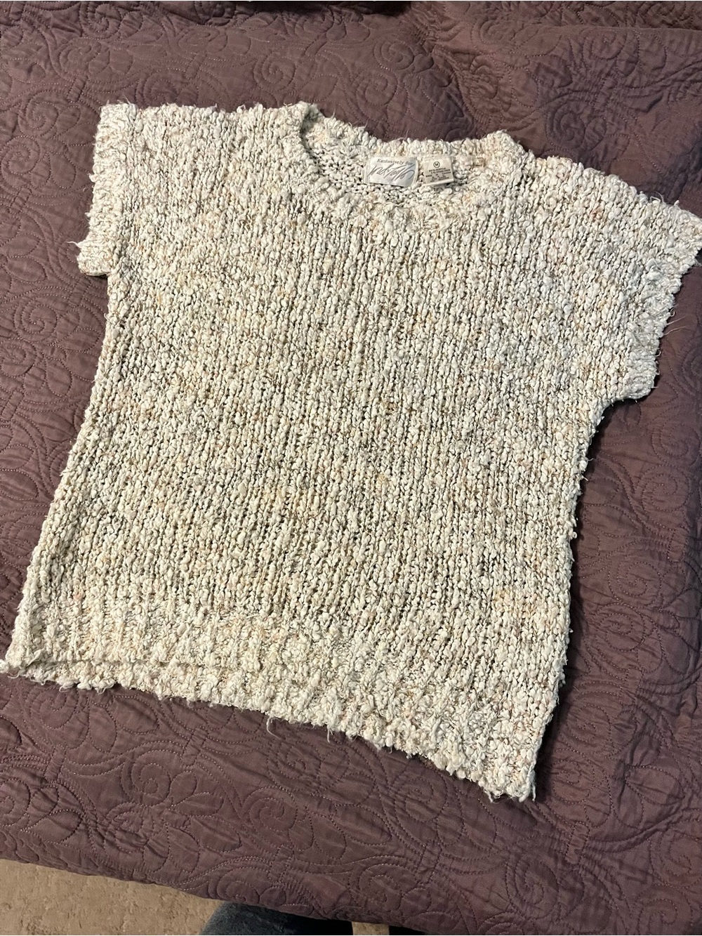 Vintage Bouclé Short Sleeve Sweater